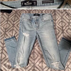 Hollister Light Blue Distressed Women Jeans (teens)